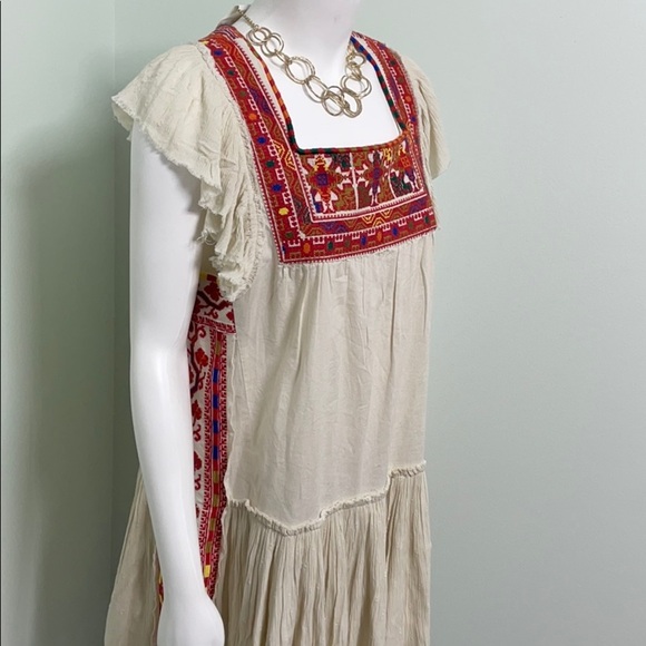 Free People Embroidered Glow White Sand Dress - Picture 7 of 10